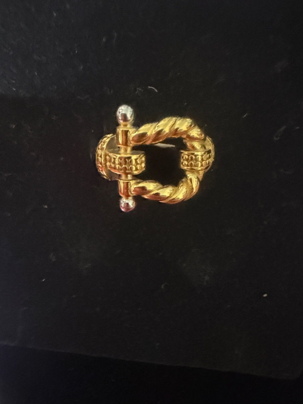 Gold Twisted Rope Toggle Ring - Women Jewelry size 9 18k gold plated stainless